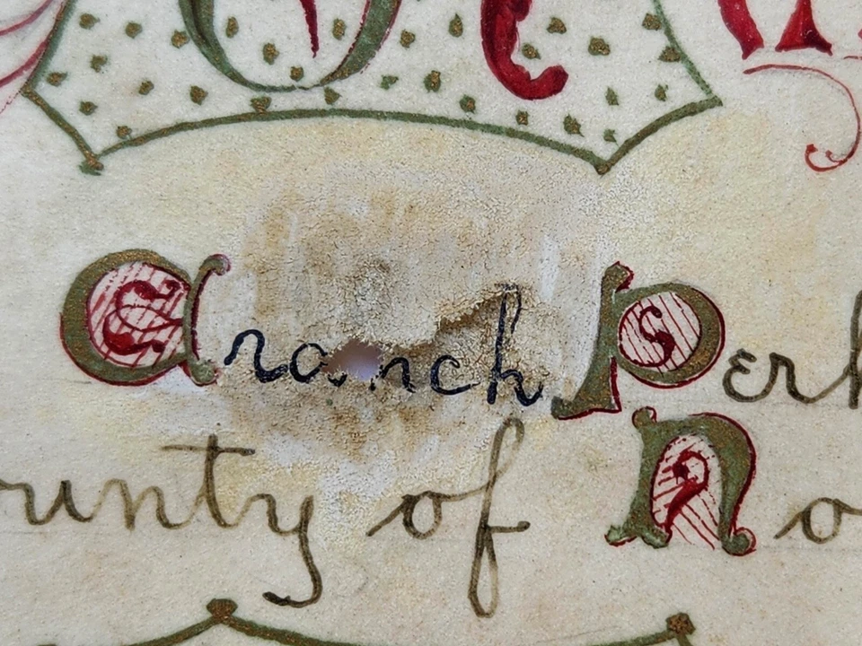 Large Vellum Parchment Handwritten Manuscript Legal Document Wedding c1900 - Image 3 of 4