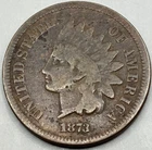 1873 Indian Head Cent Open 3 ~ VG
