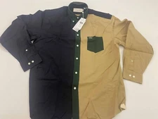 LACOSTE WOVEN MULTI COLOR LNG SLVE SHIRT CH2968 AP3  NVY/GRN/BGE NEW W TAG X