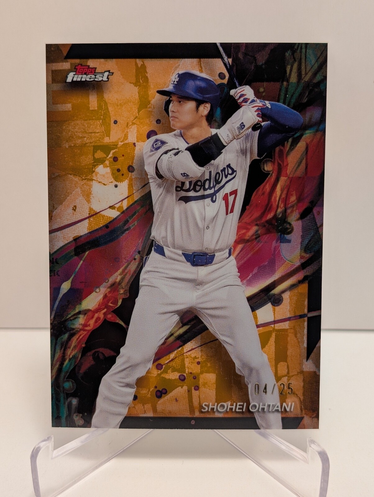 2024 Topps Finest SHOHEI OHTANI 4/25 Orange Refractor Common SP Dodgers #100