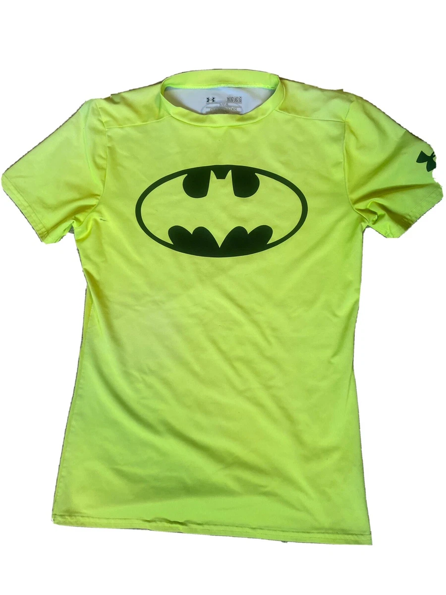 Ministerium magasin Kan beregnes Under Armour Batman Shirt T-Shirt Neon Yellow Youth L | eBay