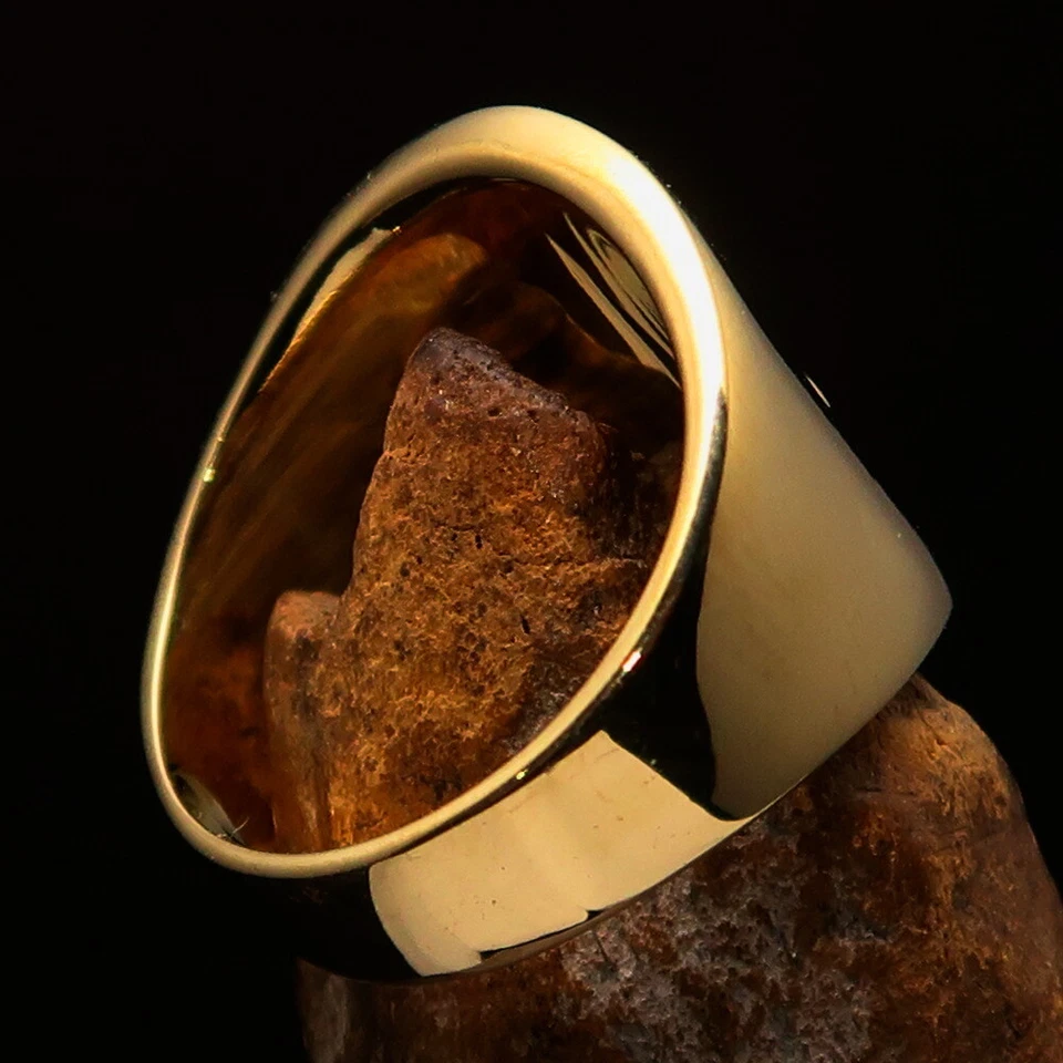 IMPRESIONANTE DISFRAZ DE LATÓN PARA HOMBRE ANILLO MEÑIQUE SOL SONRIENTE CON RAYOS TALLA 7 Foto 4 de 4