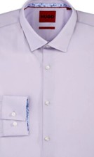 Men  s HUGO BOSS KOEY Slim Fit Easy Iron Pastel/Purple Dress Shirt Size 16