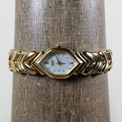 Pulsar Women V400-5350 Fashion Gold Tone Hexagonal Quartz 