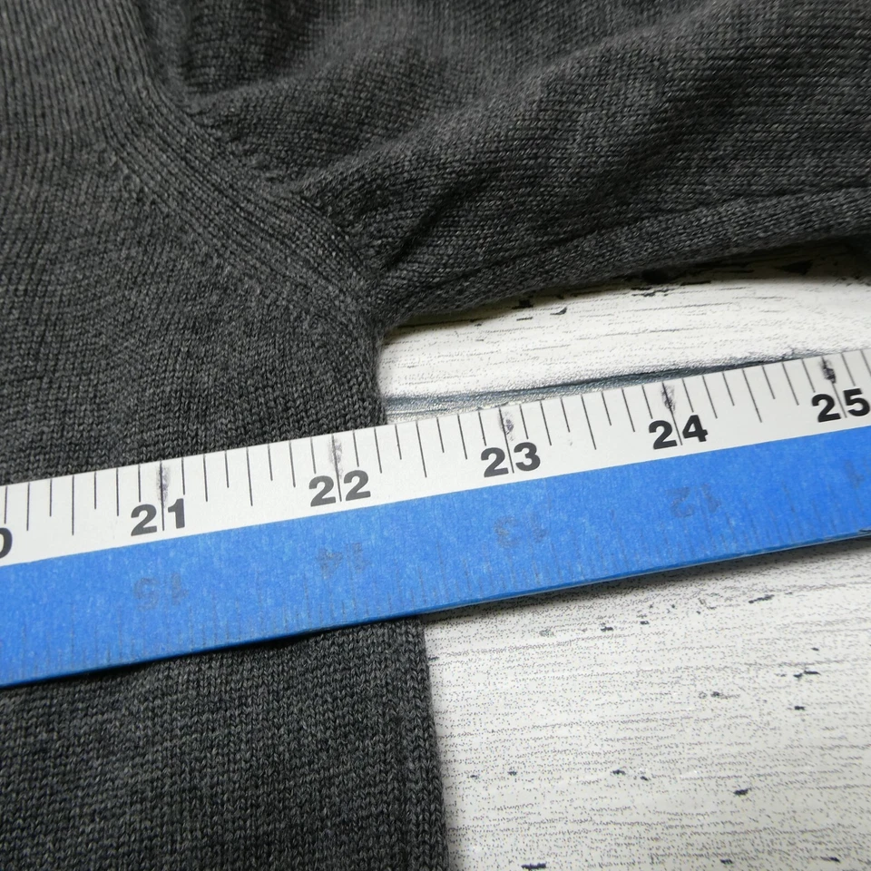 Suéter Giorgiolini Hombre L Gris 100% Lana Merino Extra Fina Cuello en V Hecho en Italia Foto 4 de 4