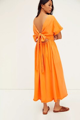 NWT Free People Beach Sorrento MIDI Dress Sz S Orange Z262-51 | eBay
