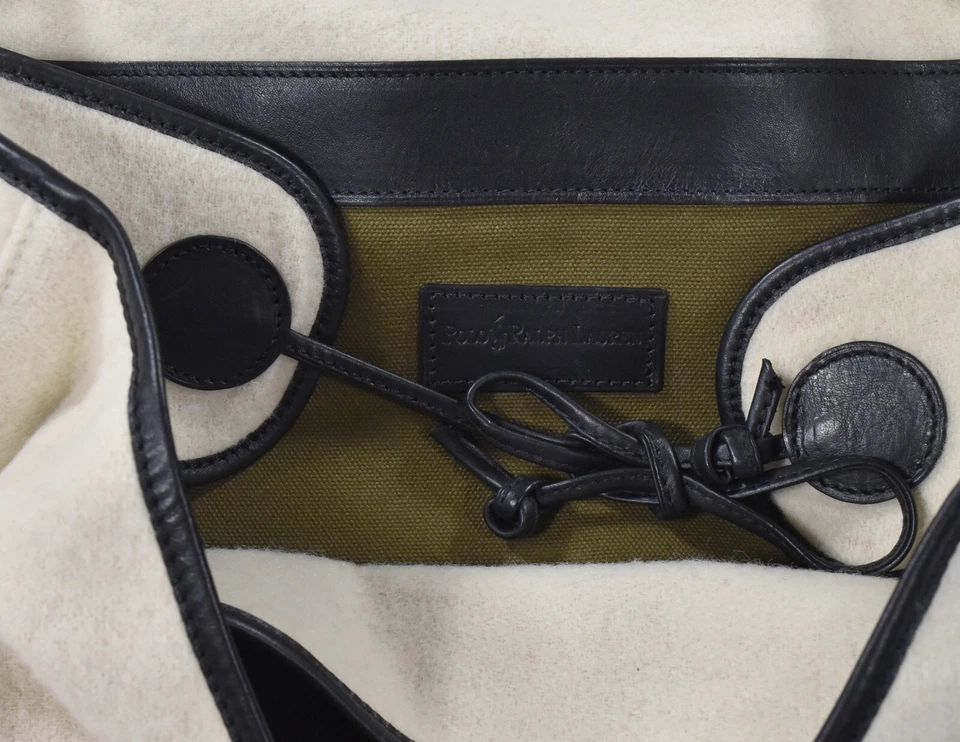 Mochila Polo Ralph Lauren Vintage Lana Cuero Estilo RRL XL Nueva Foto 3 de 3