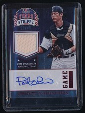 PETER O'BRIEN 2015 USA BASEBALL STARS AND STRIPES GAME GEAR JERSEY AUTO 33/49