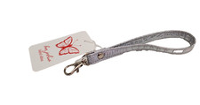 New Wrist Strap Silver Faux Leather 7 in long loop clutch purse keys Loop