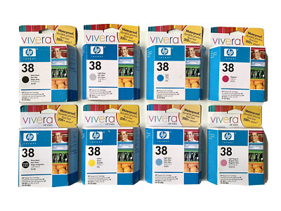 8 x Original Tinte HP Photosmart Pro B9180 B8850 / Nr. 38 UV C9412A -C9419A INK