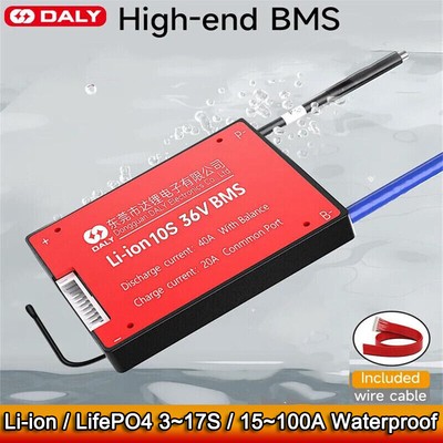 Daly Bms Li-ion LiFePO4 BMS Board lot Balanced Waterproof 3S-17S 12V-60V battery