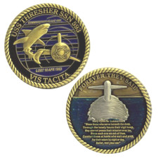 USS THRESHER SSN-593 FOREVER THEY SAIL NAVY SUBMARINE 1.75"  CHALLENGE COIN