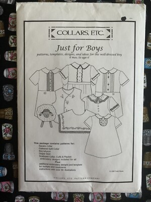 Collars Etc  just For Boys  Size 6 Months To 6 Years. Pattern UC/FF