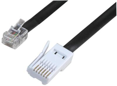 RJ12 to BT Plug (631A) Telephone Lead, Black, 3m - PSG04210 | eBay UK
