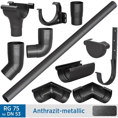 Marley Continental Dachrinnensysteme RG 75 / DN 53 Farbe Anthrazit-Metallic