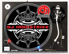 King's Crown Black - 7"-12" DJ slipmat for LP turntable record player