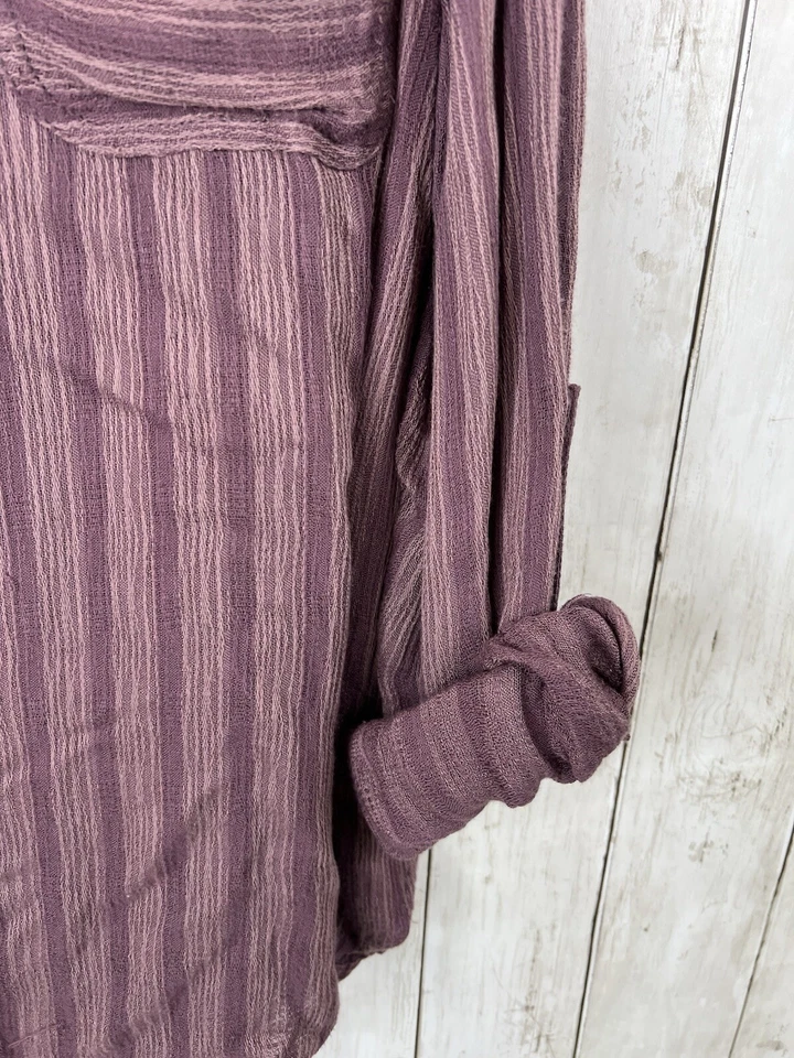 Women's Maroon Stripe XXL Rock & Republic Long Sleeve Shirt Button Long Sleeve - Image 2 of 4