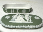 Lare 19th Century - Wedgwood Sage/Olive Green Jasperware Match Box W/Striker — photo 4