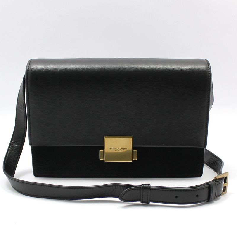 Borsa a tracolla media Saint Laurent in pelle nera Baldassarre 482044