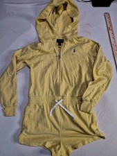 Polo Ralph Lauren Hooded Romper Girls L 12-14 Yellow