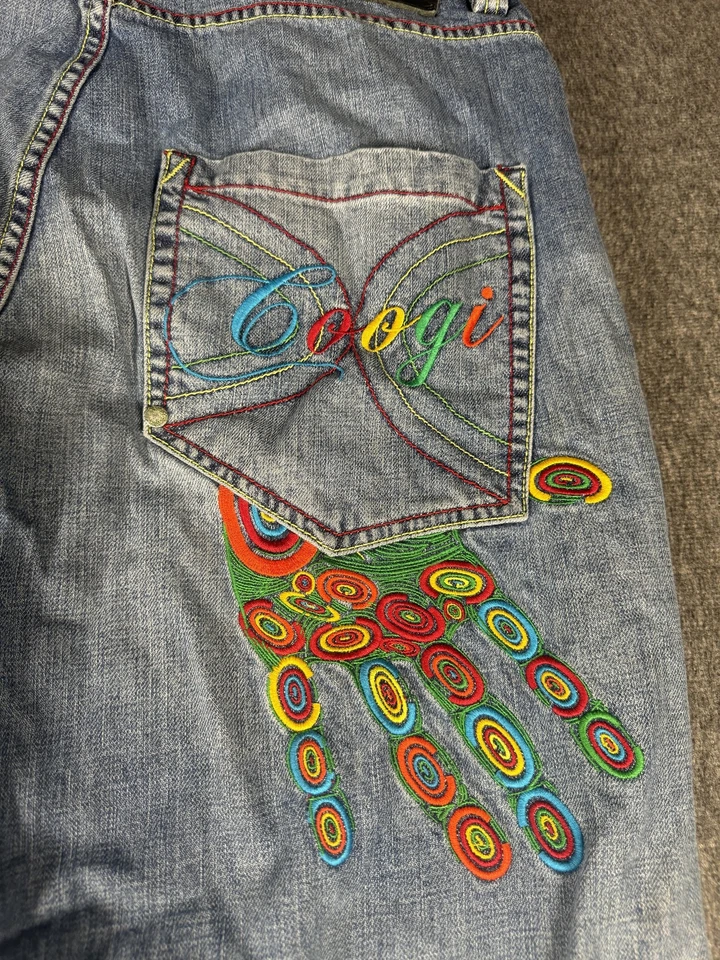 Vintage Coogi Jeans Mens 38x34 Blue Light Wash Embroidered Baggy Denim Y2k - Image 2 of 4