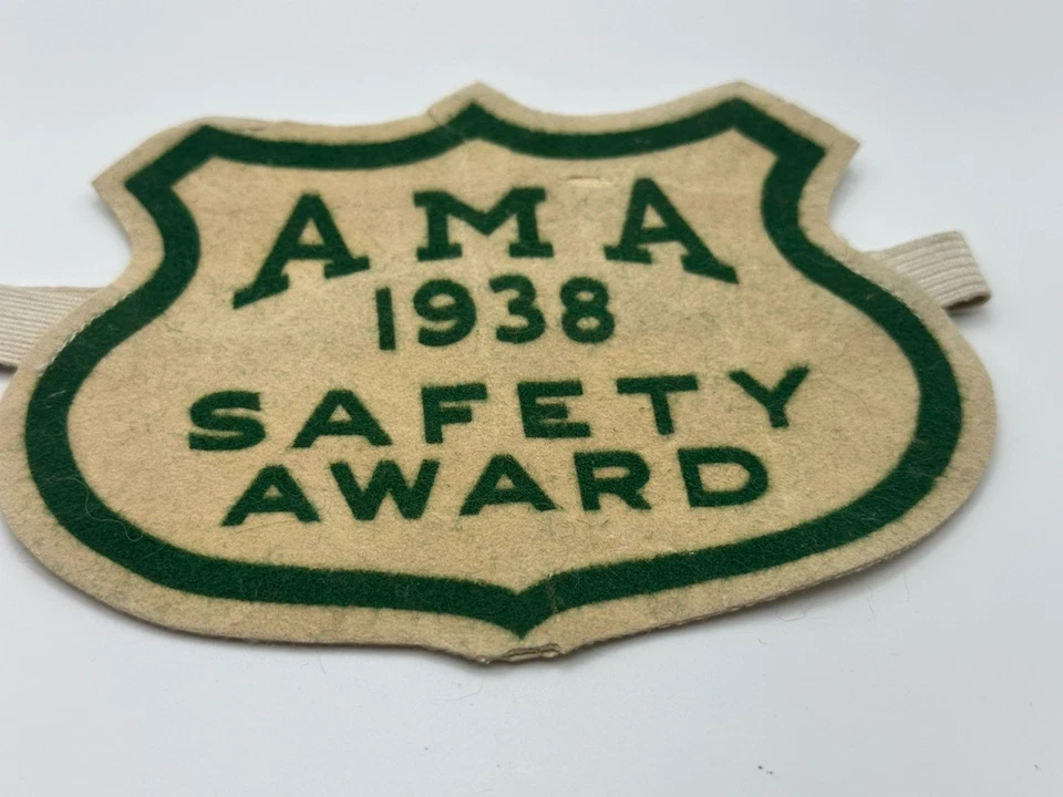 老式罕见 1938 年 AMA 摩托车安全奖臂带战前 — 第 3/4 张图片