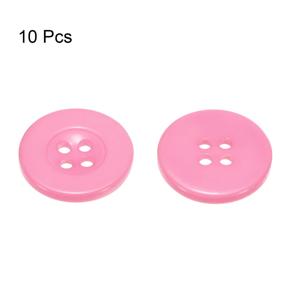 10 botones de costura 3/4" resina redonda plana 4 agujeros artesanía hágalo usted mismo botones rosa Foto 4 de 4
