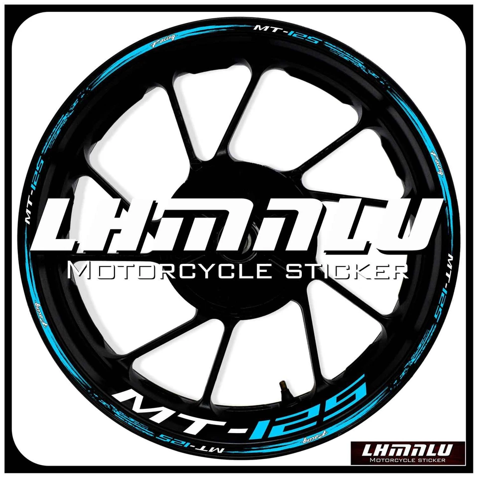 For YAMAHA MT-125 17 inch Waterproof Decal Wheel Reflective RIM Stickers #0708 - Изображение 3 из 4