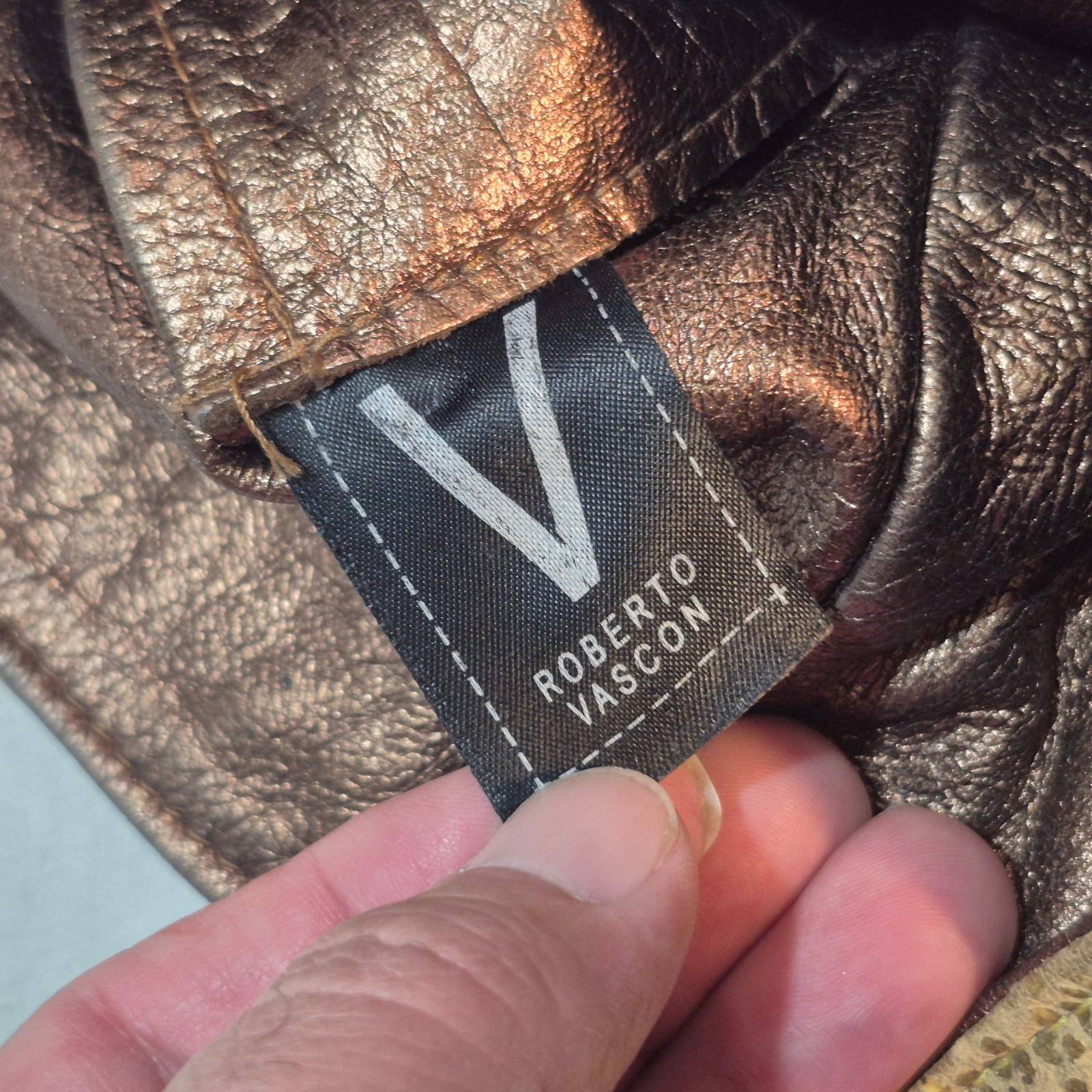 VTG ROBERTO VASCON LEATHER AND PYTHON SNAKE SKIN … - image 13