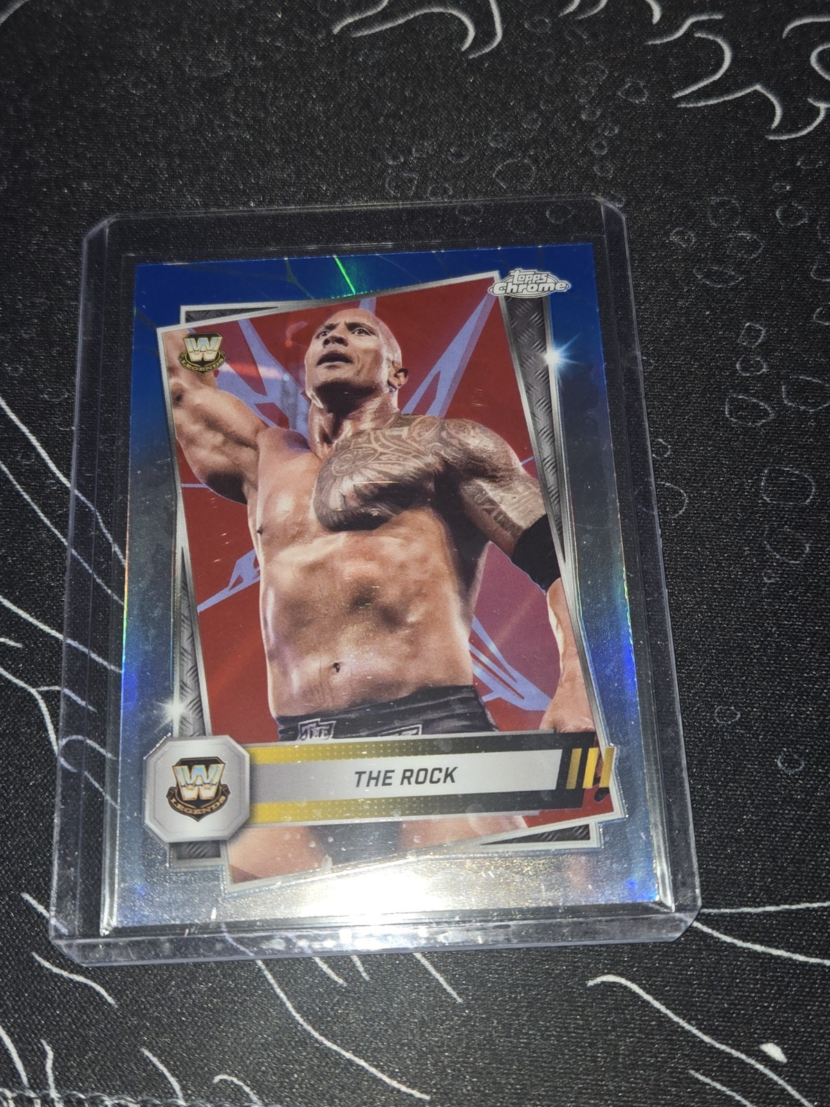 2025 Topps Chrome WWE - The Rock #10 Red & Blue Refractor