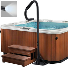 Hot Tub Handrail with LED Light, 360 Rotatable Spa Side Handrail with 35" 57 in