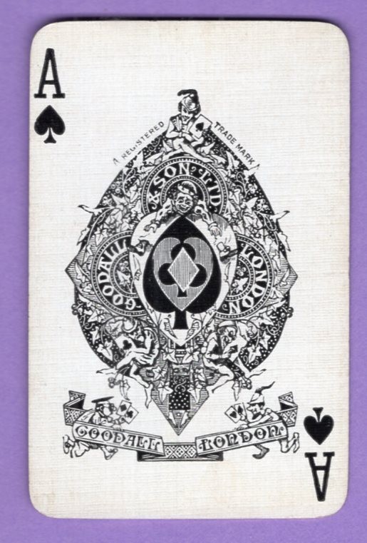 1 Single Swap Playing Card ACE OF SPADES GOODALL LONDON MCKIE ART COUPLE VINTAGE