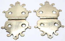 (HIN304) Antique ornate hinges for cabinets, bureau or box