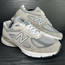 New Balance Men’s 990v4 Sneakers 9.5 2E Wide Shoes Gray Suede Made USA M990GL4
