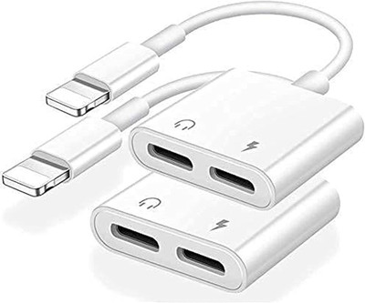 [Apple MFi Certified] Dual Lightning Adapter Splitter for iPhone - AUX + Charger
