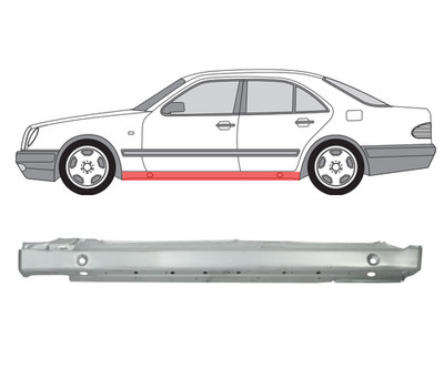 Für MB E-Class W210 1995- 2003 4Tur Voll Schweller Reparaturblech/ Links
