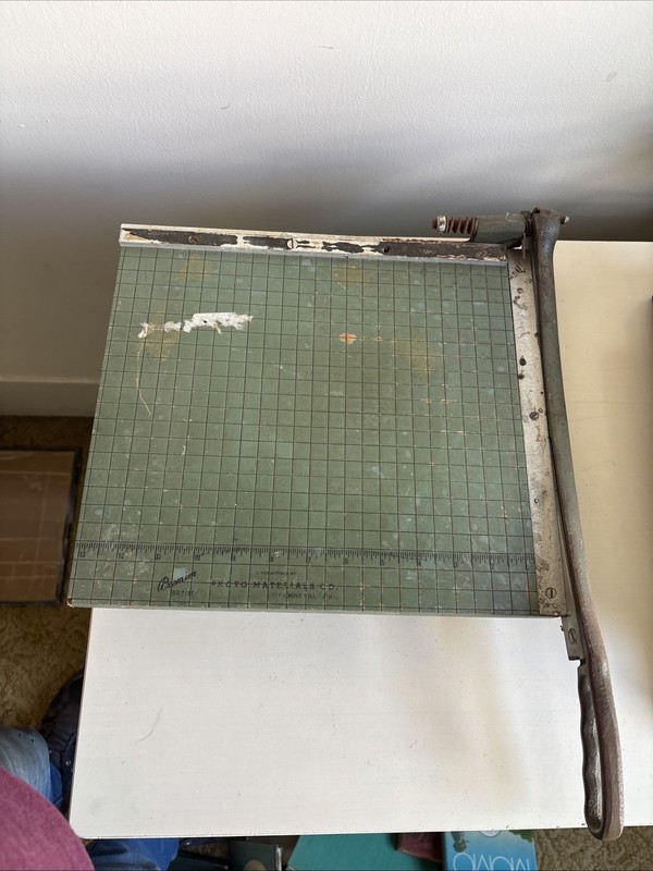 Vintage 13" PREMIER BRAND PAPER Cutter, Industrial Paper Trimmer, Guillotine 
