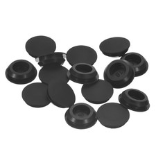 28Pcs Silicone Plugs, Rubber Round Hole Plugs for 15.5-17mm Hole, Black
