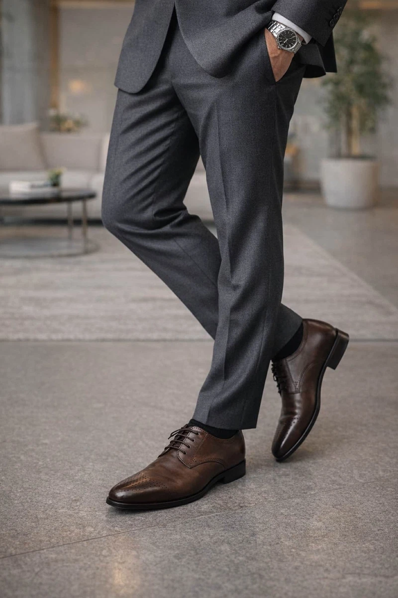 Robert Wayne Dress Shoes Mens 11 D Oxford Brown Black Leather Lace-Up Cap Toe Robert Wayne Dress Shoes Mens 11 D Oxford Brown Black  main image 4