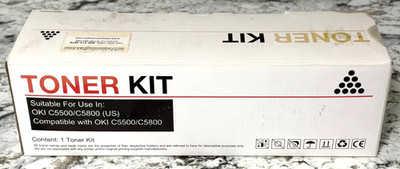 Genuine Oki C5500/C5800 Series Toner Cartridge Black Open Box Sealed