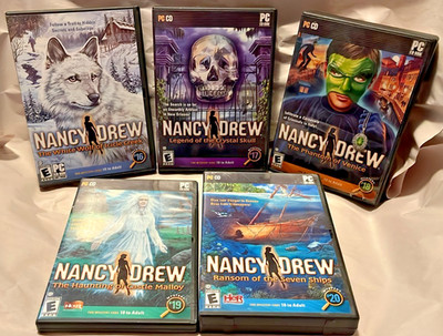 Nancy Drew PC Lot 5 Games #16-20 Ransom Seven Ships Phantom Venice White Wolf
