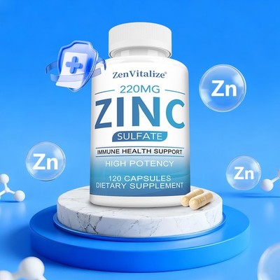 Zinksulfat 220mg   Unterstützt das Immunsystem,Nagelgesundheit 30 120 Kaps