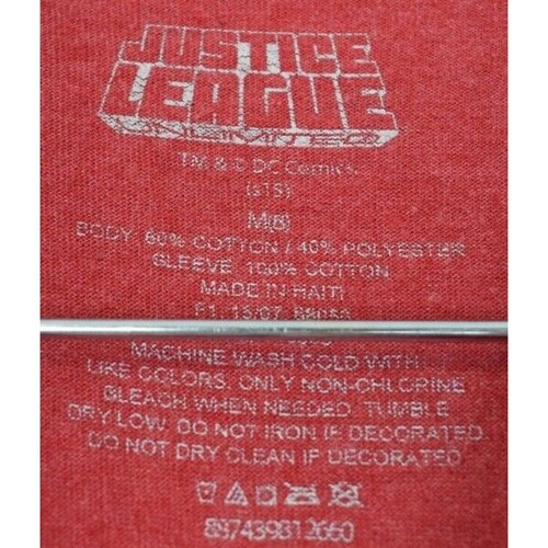 Justice League Long Seeve Shirt Red/Black Boy's Size: Medium - Picture 3 of 9