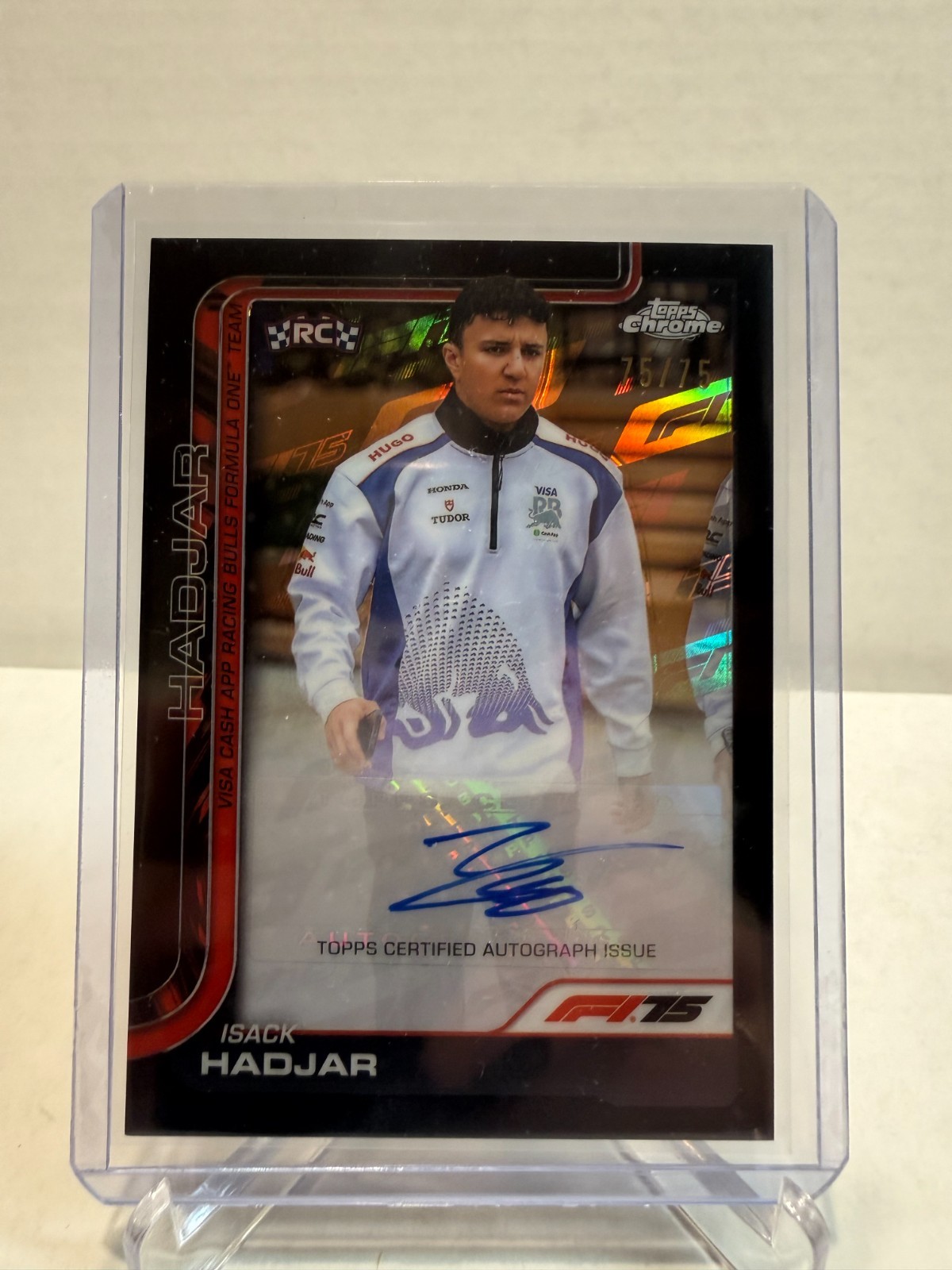 2025 Topps Chrome F1 Isack Hadjar RC Auto 75th Anniversary Refractor 75/75 1/1?