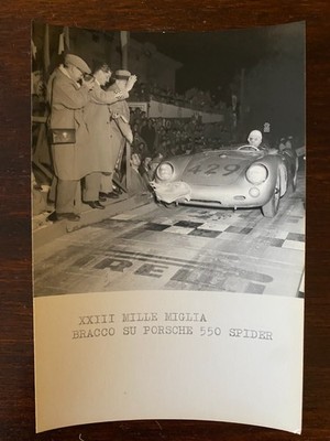 thousand miles XXIII ARM ON PORSCHE 550 SPIDER - original photo MIS.15X10