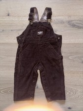 OSHKOSH B GOSH VINTAGE Brown Corduroy Authentic Vestbak Overalls Size 12 Months