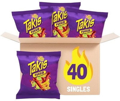 Takis Fuego 40 Count Snack Size 40.5 Ounce (Pack of 1), Rolled