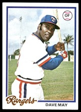 Dave May 1978 Topps #362 Texas Rangers MLB READ FREE SHIPPING AutographDen