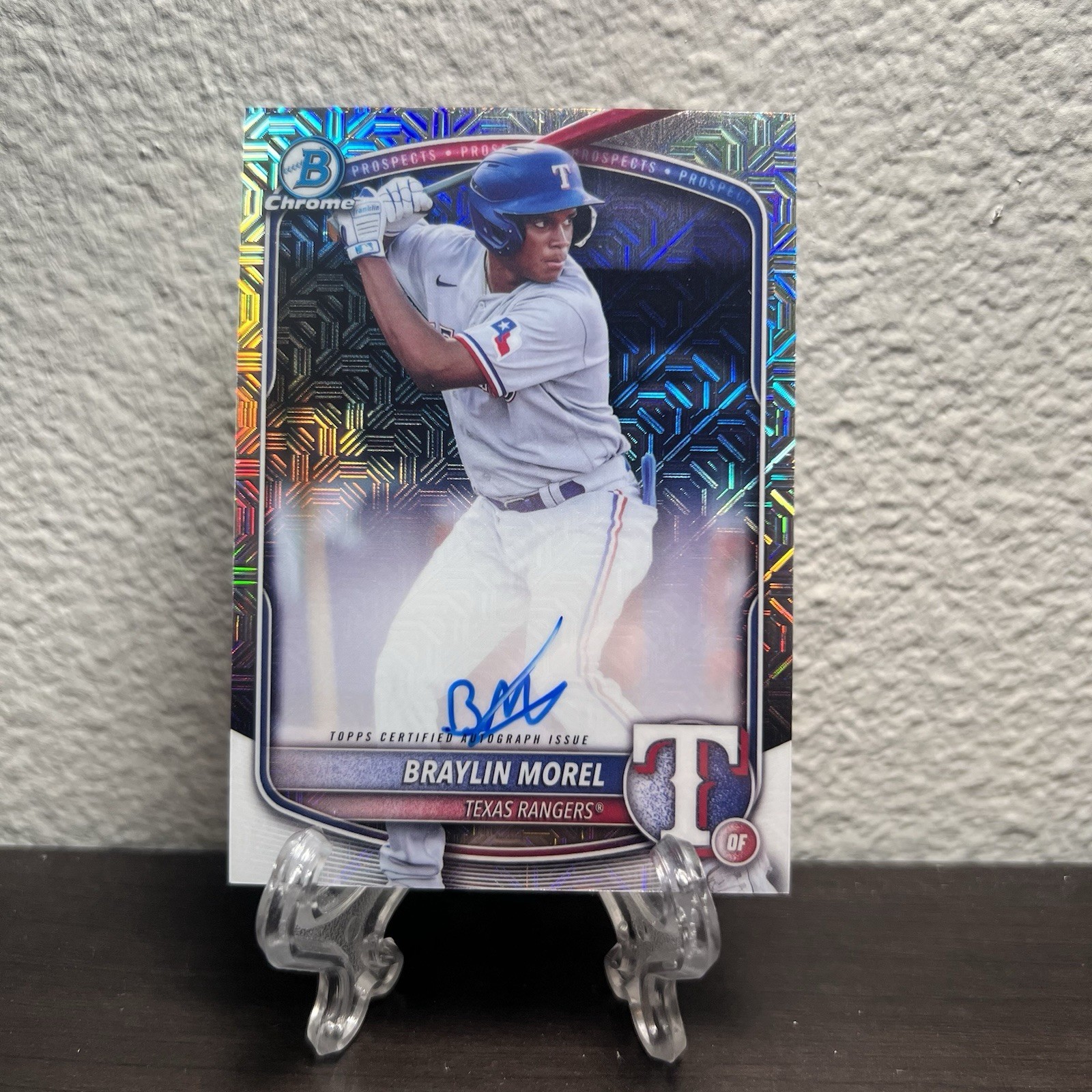 2025 Bowman Chrome Mojo Mega Box Braylin Morel Auto Texas Rangers #BMA-BM