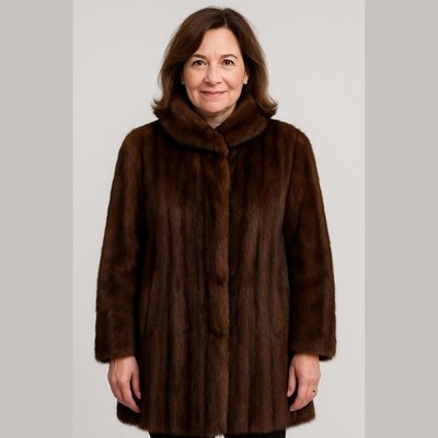 Heinemann Vintage 60s 70s Brown Mink Fur Custom Made Long Elegant